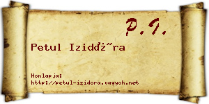 Petul Izidóra névjegykártya